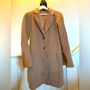 Theory women’s wool cashmere blend camel coat